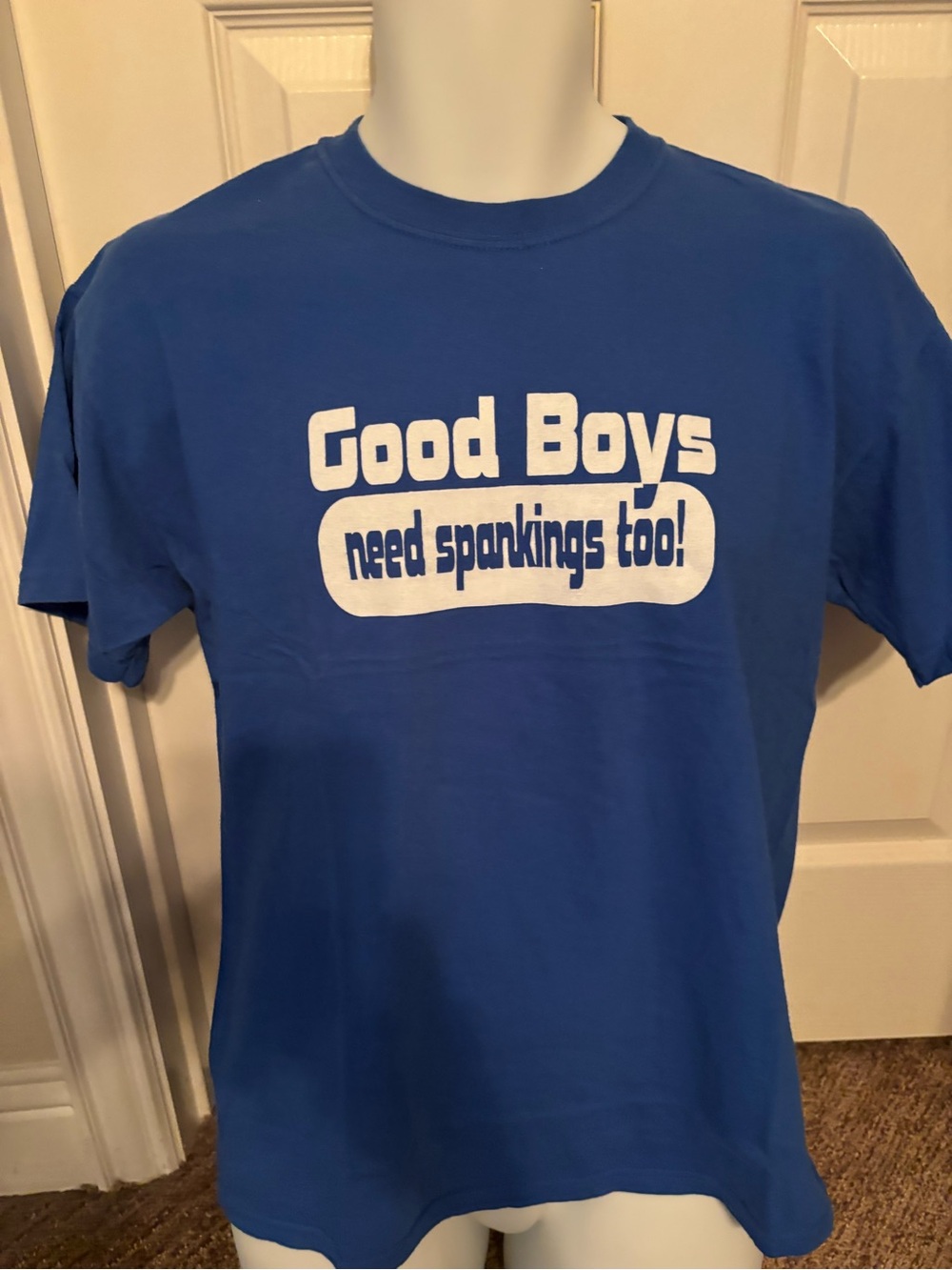 Gildan Royal Blue Tee with White 'Good Boys' Graphic